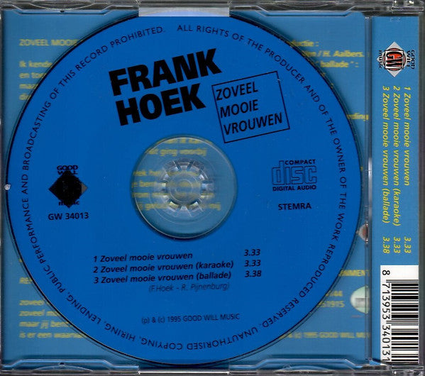 Frank Hoek : Zoveel Mooie Vrouwen (CD, Single)