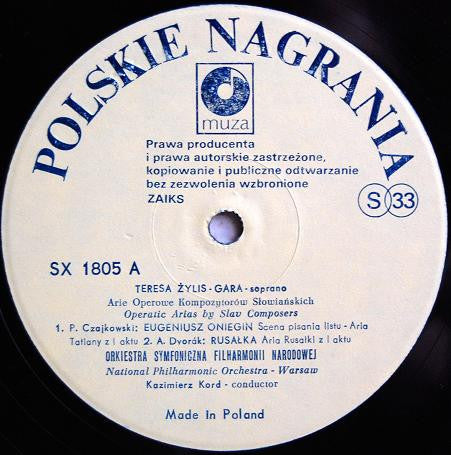 Teresa Żylis-Gara : Arie Operowe Kompozytorów Słowiańskich (LP)