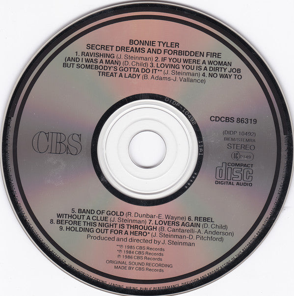 Bonnie Tyler : Secret Dreams And Forbidden Fire (CD, Album)