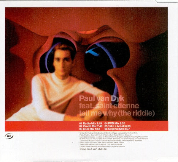 Paul van Dyk Feat. Saint Etienne : Tell Me Why (The Riddle) (CD, Maxi, P/Mixed)