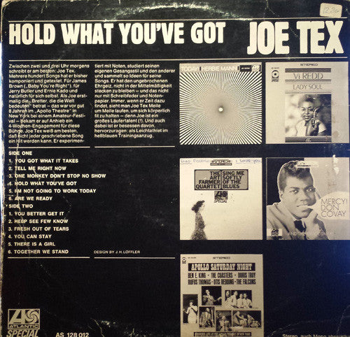 Joe Tex : Hold What You've Got (LP, Album, RE)