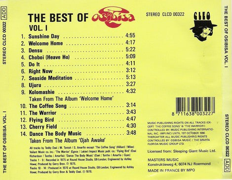 Osibisa : The Best Of Osibisa Vol. I (CD, Comp)