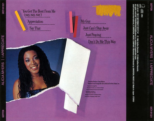 Alicia Myers : I Appreciate (CD, Album, Ltd, RE)