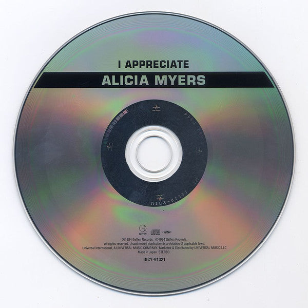 Alicia Myers : I Appreciate (CD, Album, Ltd, RE)