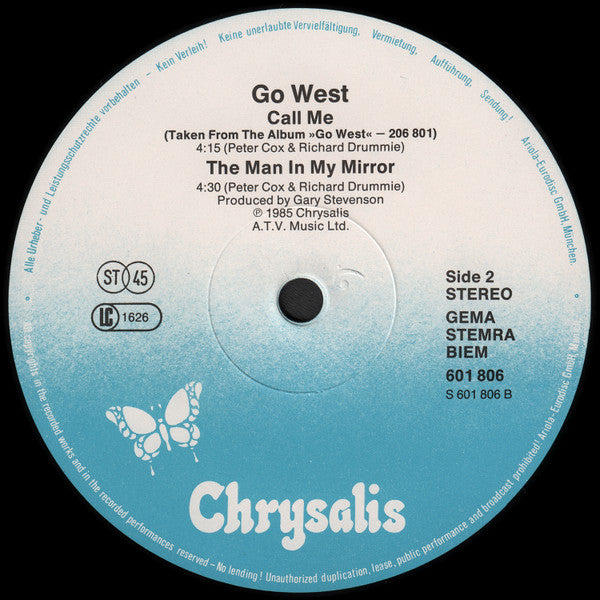 Go West : Call Me (The Indiscriminate Mix) (12", Maxi)