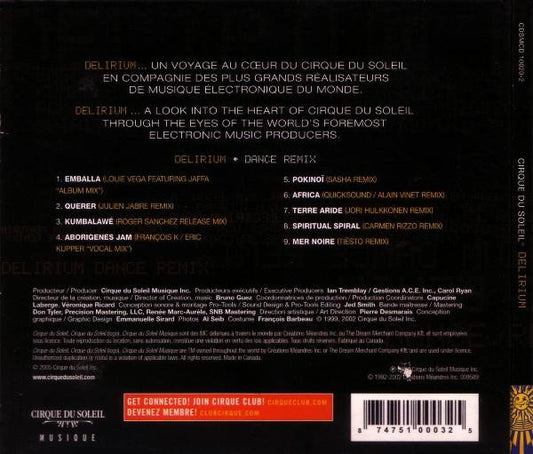 Cirque Du Soleil : Delirium: Dance Remix (CD, Album)