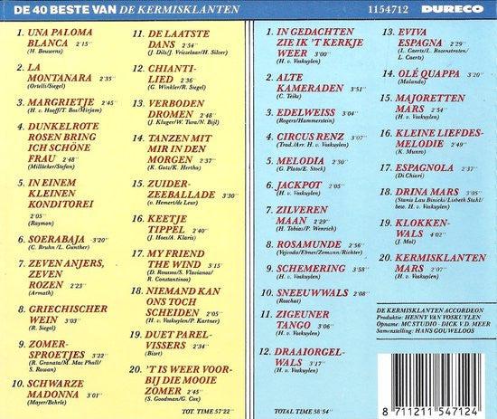 De Kermisklanten : De 40 Beste Van De Kermisklanten (2xCD, Comp)