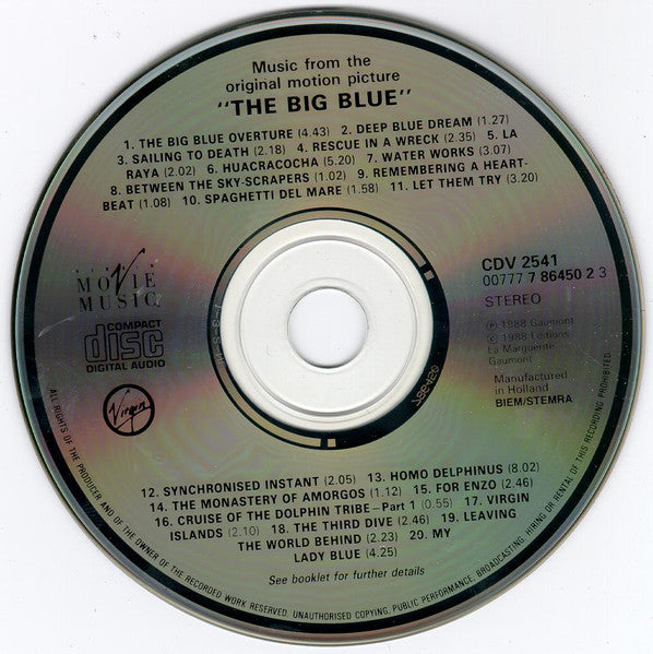 Eric Serra : The Big Blue (Original Motion Picture Soundtrack) (CD, Album)