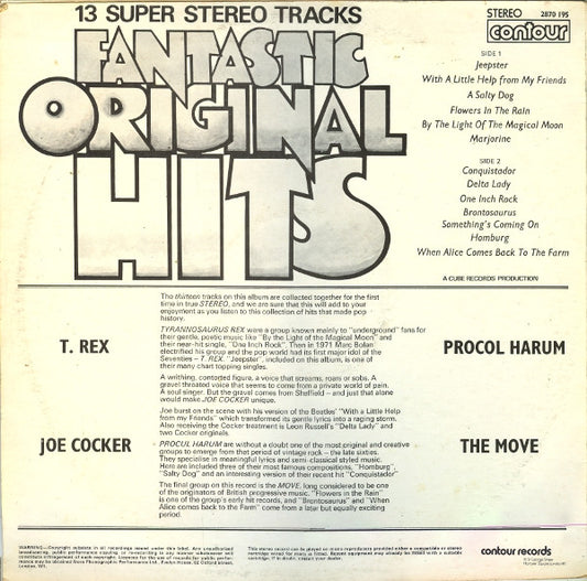 Various : Fantastic Original Hits (LP, Album, Comp)