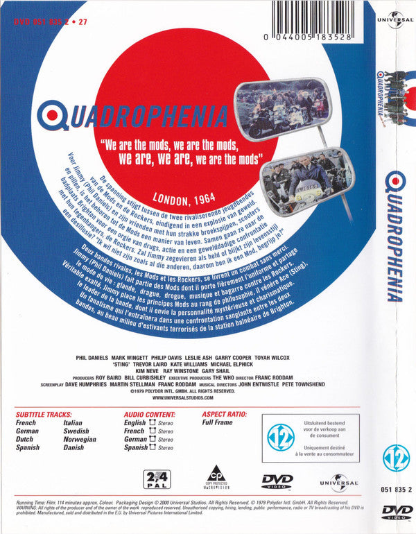 The Who, Franc Roddam : Quadrophenia (DVD, PAL)