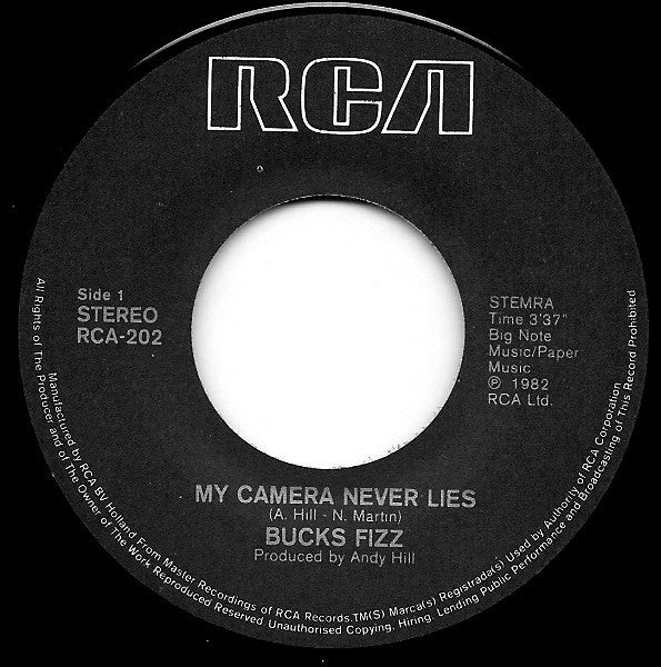 Bucks Fizz : My Camera Never Lies (7", Single)