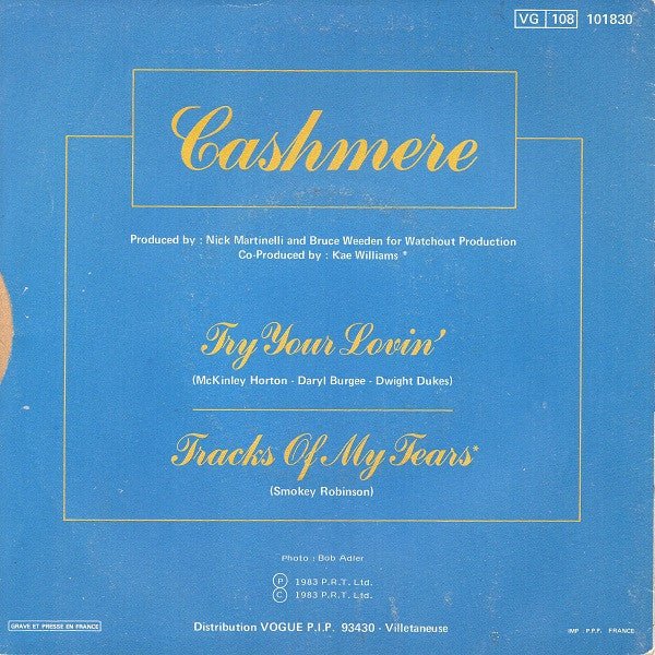 Cashmere (2) : Try Your Lovin' (7", Single)