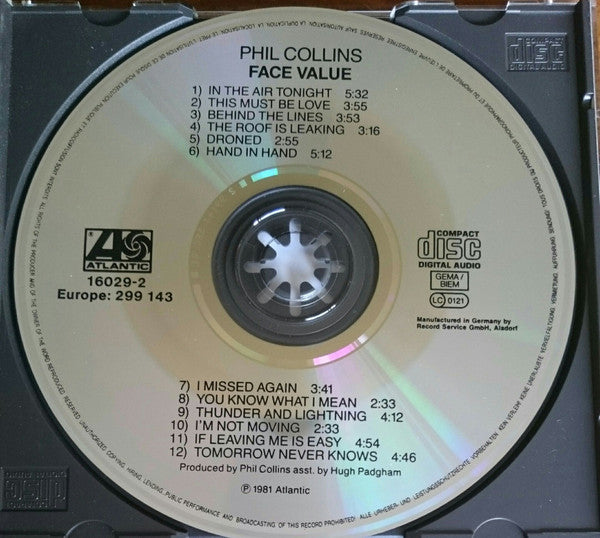 Phil Collins : Face Value (CD, Album, RE)