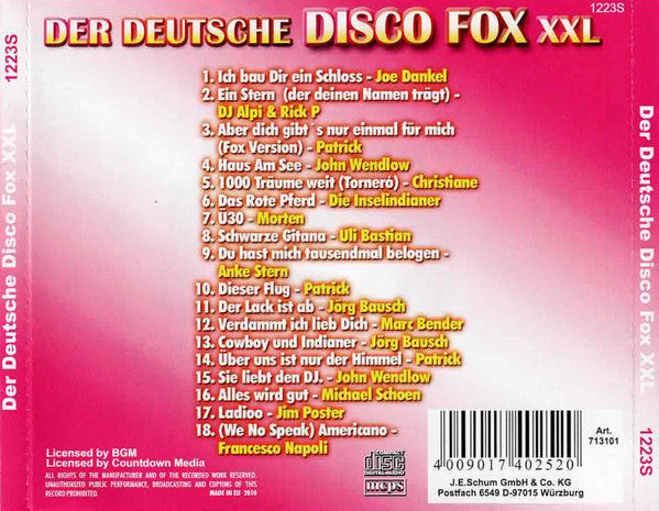 Various : Der Deutsche Disco Fox XXL (CD, Comp)