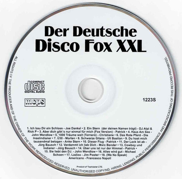 Various : Der Deutsche Disco Fox XXL (CD, Comp)