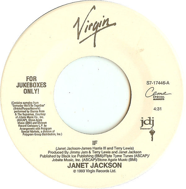Janet Jackson : If (7", Jukebox)