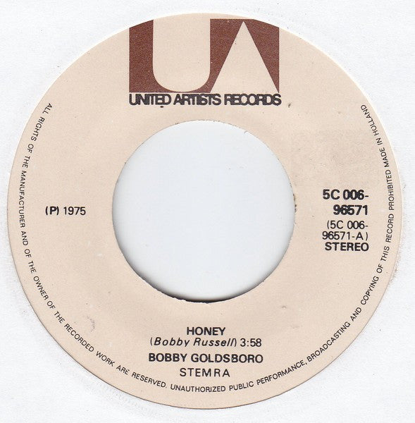 Bobby Goldsboro : Honey  /  Muddy Mississippi Line (7", Single, RE)
