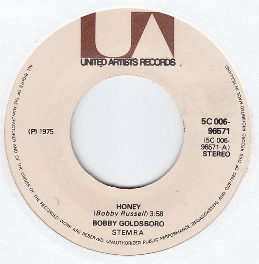 Bobby Goldsboro : Honey  /  Muddy Mississippi Line (7", Single, RE)