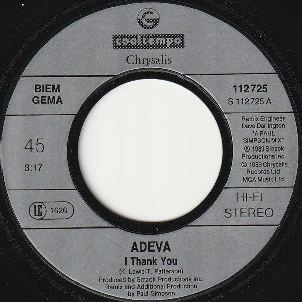 Adeva : I Thank You (7", Single)