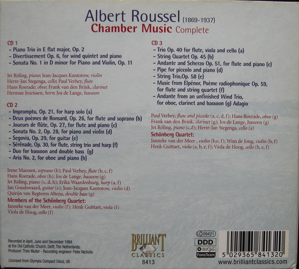 Albert Roussel : Chamber Music (Complete) (3xCD, Comp)
