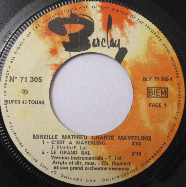 Mireille Mathieu : Mayerling (7", EP)