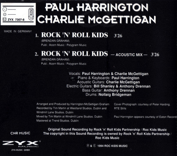 Paul Harrington & Charlie McGettigan : Rock 'N' Roll Kids (CD, Single)