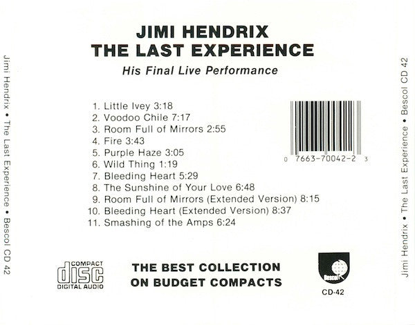 Jimi Hendrix : The Last Experience (CD, Comp, RE)