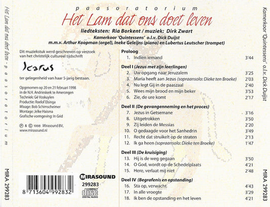 Kamerkoor Quintessens o.l.v. Dick Duijst : Het Lam Dat Ons Doet Leven (CD, Album)