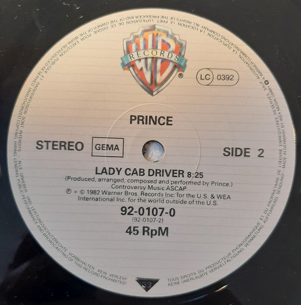 Prince : Little Red Corvette (Dance Mix) (12", Maxi, Ltd, LC )
