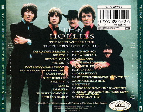 The Hollies : The Air That I Breathe - The Very Best Of The Hollies (CD, Comp, Mono)