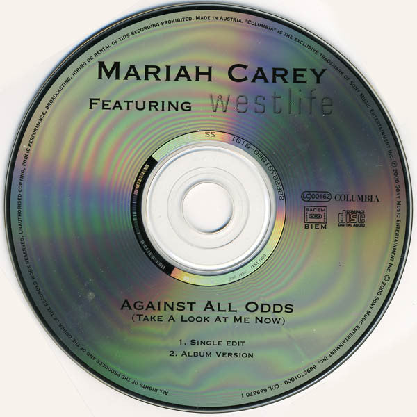 Mariah Carey Featuring Westlife : Against All Odds (Take A Look At Me Now) (CD, Single, Car)
