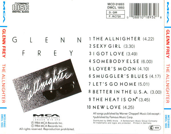 Glenn Frey : The Allnighter (CD, Album)