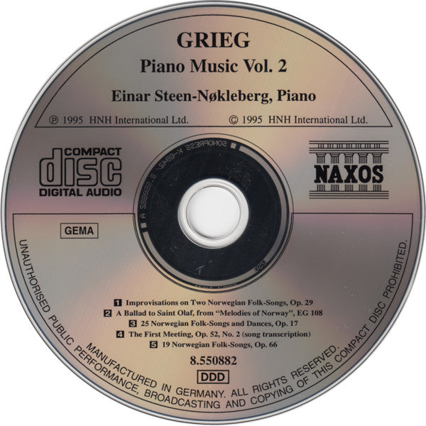 Edvard Grieg, Einar Steen-Nøkleberg : Piano Music Vol. 2 (CD, Album)