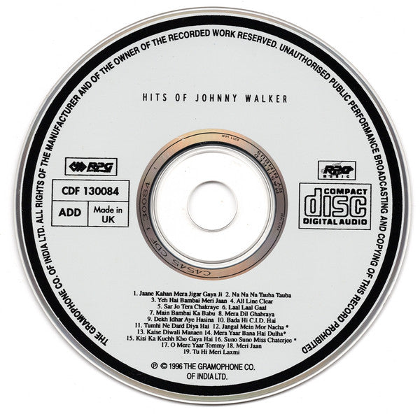 Various : Hits Of Johnny Walker (CD, Comp)