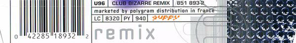 U96 : Club Bizarre Remix (CD, Maxi)