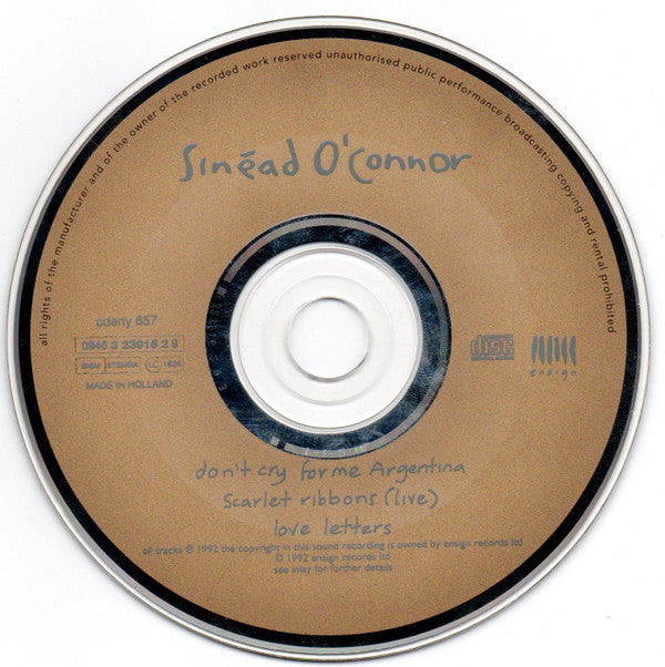 Sinéad O'Connor : Don't Cry For Me Argentina (CD, Maxi)