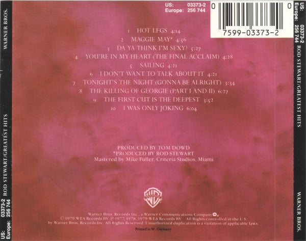 Rod Stewart : Greatest Hits (CD, Comp, Tar)