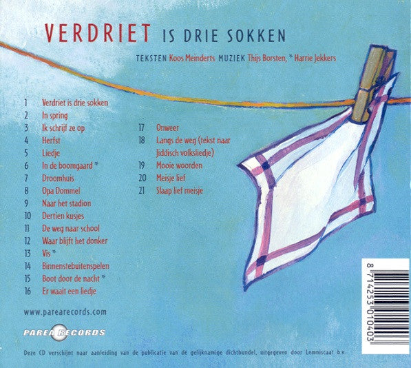 Harrie Jekkers & Fay Lovsky : Verdriet Is Drie Sokken (CD, Album)
