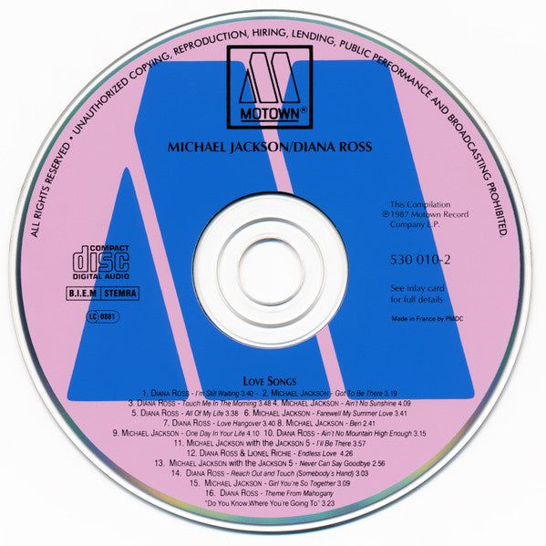 Michael Jackson / Diana Ross : Love Songs (CD, Comp, RE)
