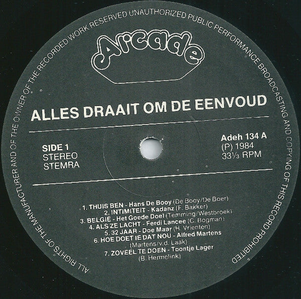 Various : Alles Draait Om De Eenvoud... (LP, Comp)
