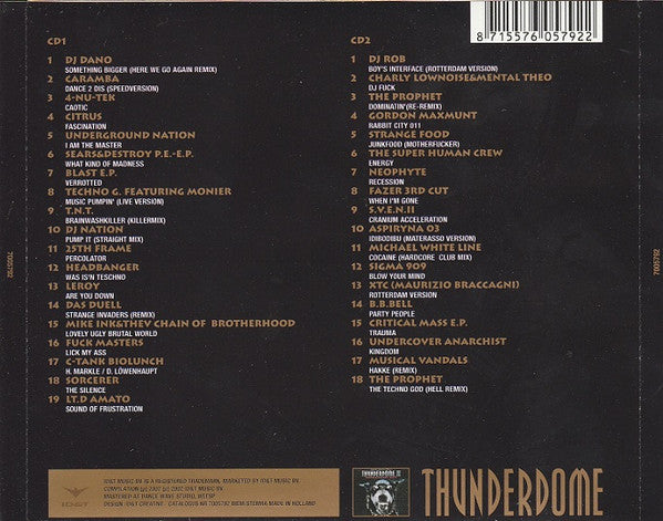Various : Thunderdome II - Judgement Day (Back From Hell!) (2xCD, Comp, P/Mixed, RE)