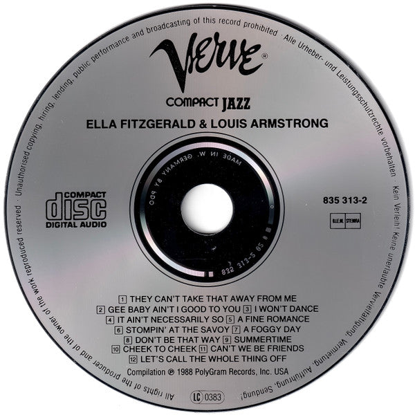 Ella Fitzgerald / Louis Armstrong : Ella Fitzgerald & Louis Armstrong (CD, Comp)