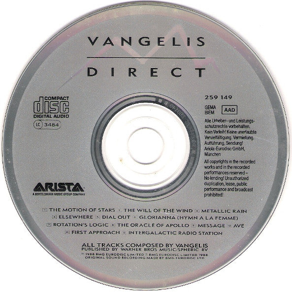 Vangelis : Direct (CD, Album)