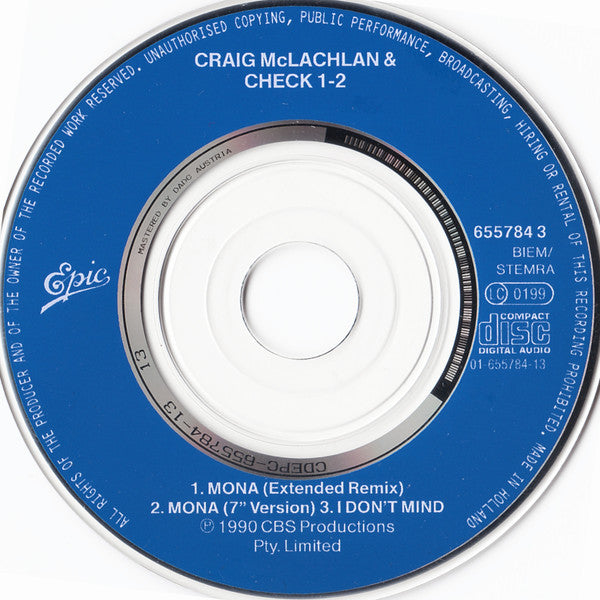 Craig McLachlan & Check 1-2 : Mona (CD, Mini, Maxi)
