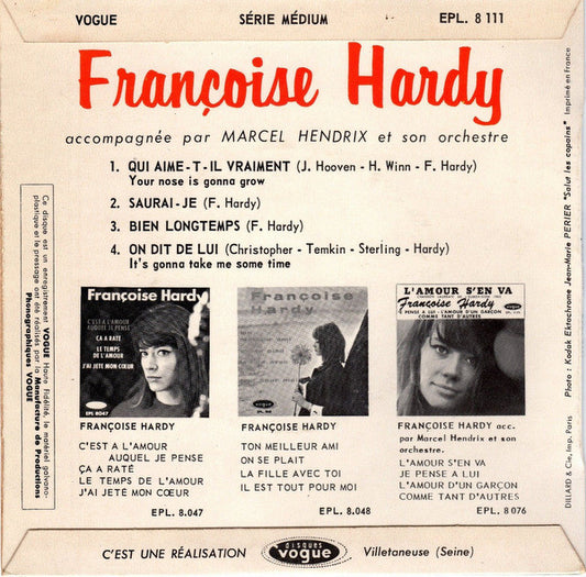 Françoise Hardy : Qui Aime T'il Vraiment (7", EP, Pus)