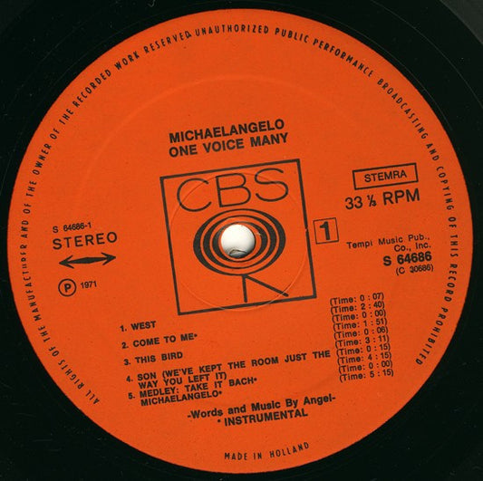 Michaelangelo (6) : One Voice Many (LP, Album)