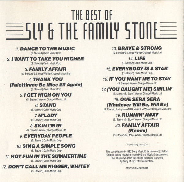 Sly & The Family Stone : The Best Of Sly And The Family Stone (CD, Comp)