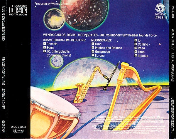 Wendy Carlos : Wendy Carlos' Digital Moonscapes (An Evolutionary Synthesizer Tour De Force) (CD, Album)