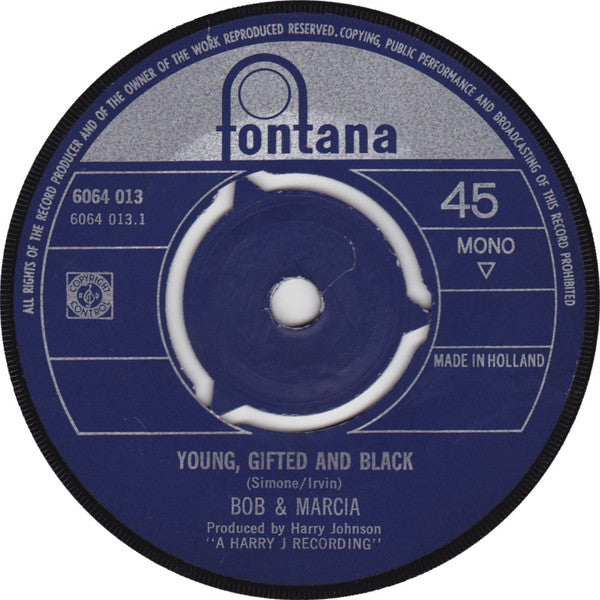 Bob & Marcia : Young, Gifted And Black (7", Single, Mono)