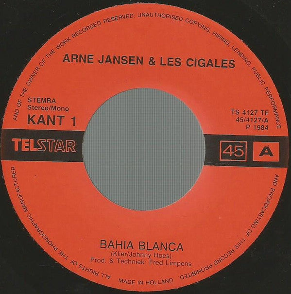 Arne Jansen & Les Cigales : Bahia Blanca (7", Single)